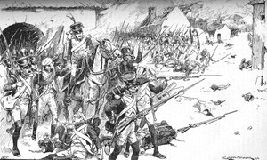 Colonne après colonne forcée dans le village, seulement pour être repoussée, 1896 - Gordon Frederick Browne