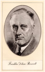 Franklin Delano Roosevelt, 32ème président des États-Unis, milieu du 20ème siècle