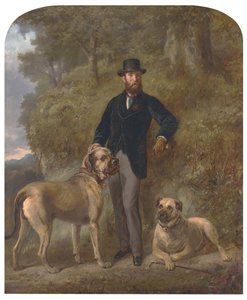 Colonel Garrick-Buchanan de Drumpellier avec ses deux mastiffs - Gourlay Steell