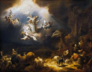 Anges annonçant la naissance du Christ aux bergers