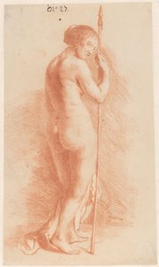 Femme debout avec une lance - Govert Flinck (attributed to)