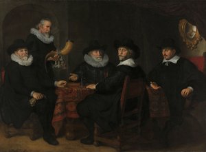 Quatre gouverneurs de la garde civique des arquebusiers, Amsterdam, 1642
