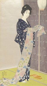 Jeune femme en kimono d