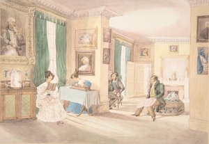 Un intérieur à Hatton, Warwickshire, 1820-30 - Granddaughters of Dr. Samuel Parr.