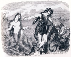 Le berger et la mer - Fables de La Fontaine - Grandville