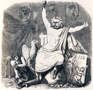 Le statuaire et la statue de Jupiter - Fables de La Fontaine - Grandville