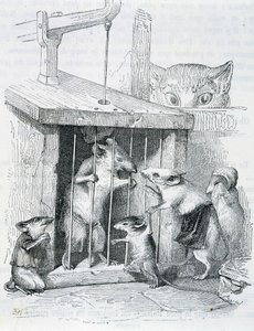 Souris piégée entourée de sa famille déchirée - par Grandville - Grandville