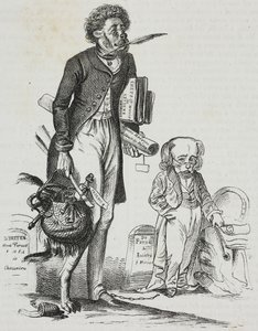 Pourquoi enlever la muselière aux bêtes ?, caricature de Jean-Jacques Grandville (1803-1847), lithographie de Gaetano Riccio tirée de Poliorama Pittoresco, n 38, 30 avril
