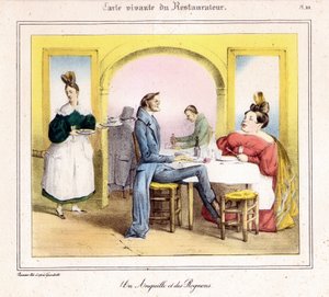 La carte vivante du restaurateur : une anguille et des rognons - Grandville