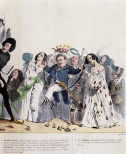 Caricature sur Alexandre Dumas Fils et Honoré de Balzac - par Grandville, dans Le Charivari du 21 février 1844