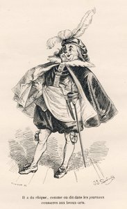 Chien qui a du chic. Vignettes illustrées par JJ Granville. Gravure signée Tamisier dans la partie intitulée "Le premier feuilleton de Pistolet" écrit par Jules Janin in "Scènes de la vie privée et publique des animaux". Paris, J. Hetzel et Paulin - Grandville