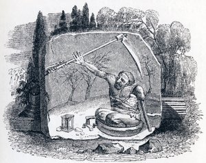 La mort et le malheureux - Fables de La Fontaine - Grandville