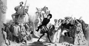 Écrivains romantiques français (Alfred de Vigny, Victor Hugo, Alexandre Dumas père, Honoré de Balzac) voulant entrer à l