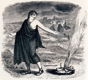 Jupiter et le passager - Fables de La Fontaine - Grandville