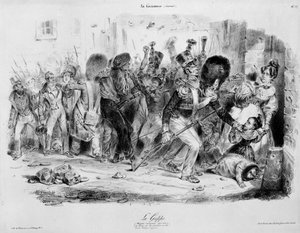 La grippe : maladie contagieuse qui exerce sa fureur sur les Parisiens en 1831 - gravure par Grandville dans «La Caricature» - Grandville