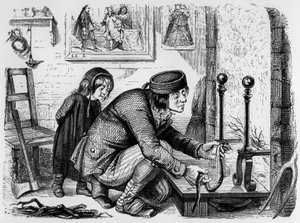 Fable de La Fontaine : Le paysan et la vipère, gravure de J.J. Grandville, vers 1838-40 - Grandville (1803 47)