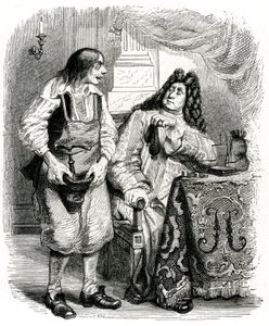 Le savetier et le financier : fable de La Fontaine illustrée par Grandville. - Grandville (1803 47)