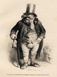 Le vautour en propriétaire immobilier - Grandville