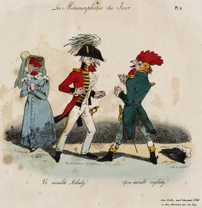 Les Métamorphoses du Jour, No. 8 (lithographie coloriée à la main)