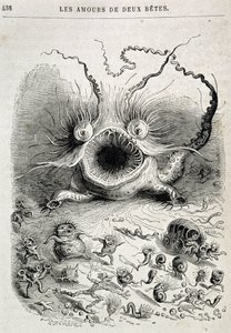 Les amours de deux bêtes (monstre effrayant) - dans « Les Animaux peints par eux-mêmes : vie privée et publique des animaux » par Grandville, chapitre par Honoré de Balzac, éd. Hetzel - Grandville