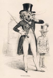 Lion de Paris. Vignettes illustrées par JJ Granville. Gravure signée Andrew, Best et Leloir dans "Voyage d