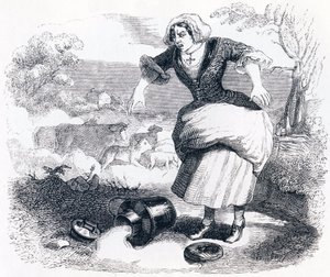 La laitière et le pot au lait - Fables de La Fontaine - Grandville