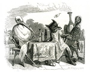 Le Renard et la Cigogne, illustration des 