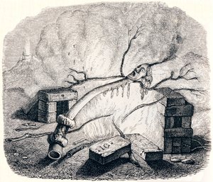 La chandelle - Fables de La Fontaine - Grandville