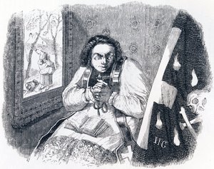 Le curé et la mort - Fables de La Fontaine - Grandville