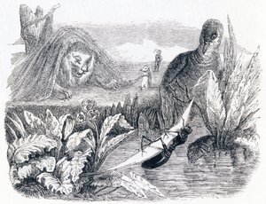 La colombe et la fourmi - Fables de La Fontaine - Grandville