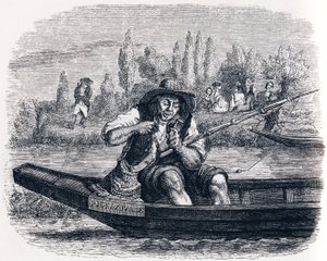 Le petit poisson et le pêcheur - Fables de La Fontaine - Grandville