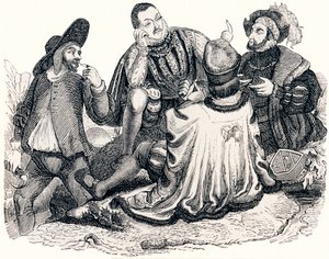 Le marchand, le gentilhomme, le pâtre et le fils de roi - Fables de La Fontaine - Grandville