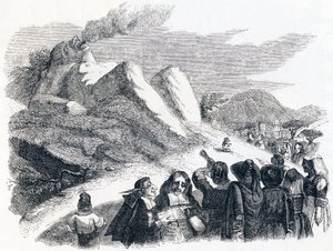 La montagne qui accouche - Fables de La Fontaine - Grandville