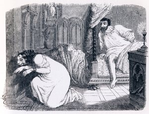 La chatte métamorphosée en femme - Fables de La Fontaine - Grandville