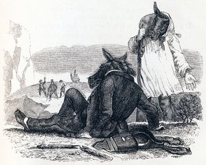 Les deux mulets - Fables de La Fontaine - Grandville
