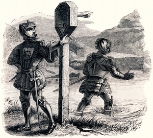Les deux aventuriers et le talisman - Fables de La Fontaine - Grandville