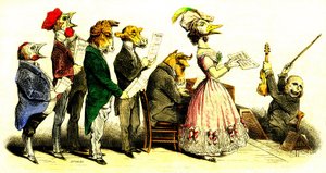 Le concert vocal - Chorale : chanteurs avec des têtes d