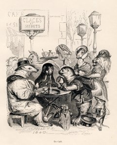 Un café fréquenté par des animaux de tous genres