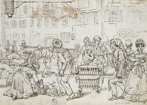 Travailleurs de Nancy, dessin par Jean-Jacques Grandville, France - Grandville