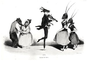 Un couple de chiens, de la série Les Métamorphoses du Jour - Grandville
