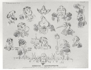Exercices calligraphiques, 1832 - Grandville