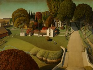Le Lieu de Naissance de Herbert Hoover, West Branch, Iowa, 1931 - Grant Wood