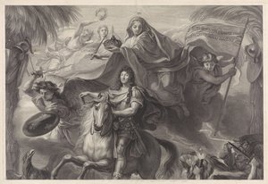 Portrait équestre allégorique de Louis XIV, roi de France - Gérard Edelinck