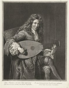 Portrait du compositeur Charles Mouton (c.1626-1710) - Gérard Edelinck