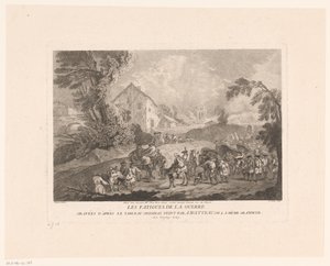 Paysage avec groupe de soldats en marche - Gérard Jean Baptiste Scotin (II)