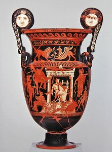 Cratère à volutes à figures rouges apuliennes, vers 375-350 av. J.-C.
