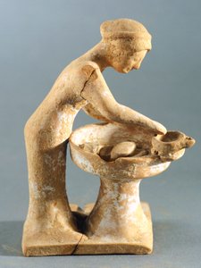 Scène de la vie quotidienne, Tanagra (terre cuite) - Greek