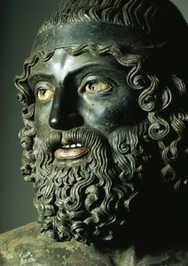 Détail de la tête de la Statue A ou du Jeune des Bronzes de Riace - Greek