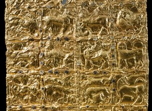 Feuille avec décoration en relief de Delphes (or) (détail) - Greek
