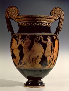 Karneia, ou Fête des Moissons, cratère à volutes à figures rouges, fin du Ve siècle av. J.-C. - début du IVe siècle av. J.-C. (céramique) - Greek